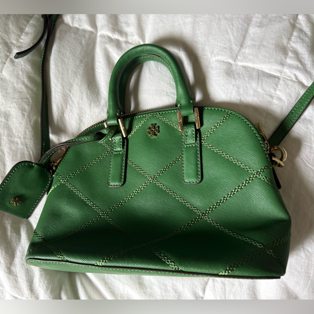 Tory Burch green crossover purse